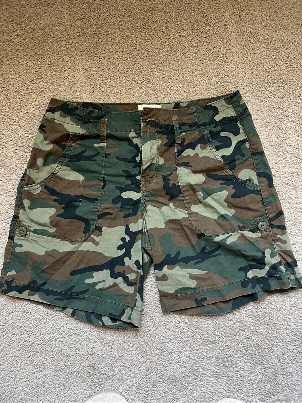 Sanctuary Camo Shorts - Green/Brown